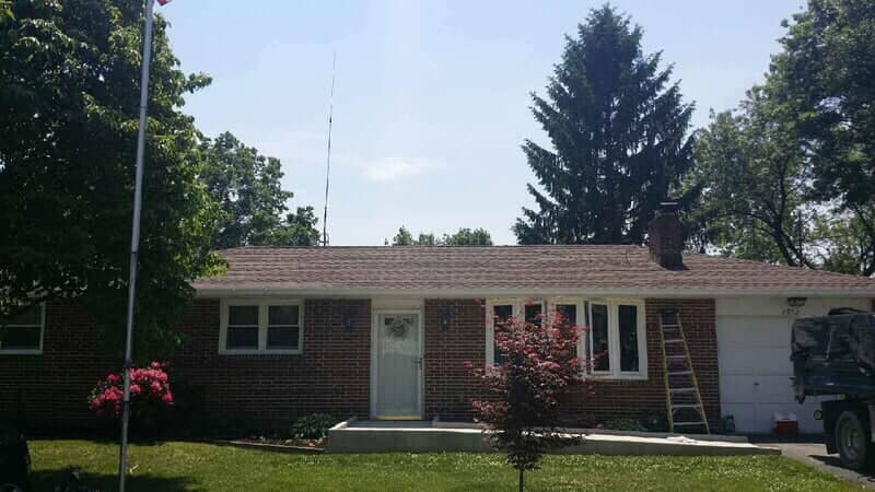 Home with a new shingle roof near the York–Adams county line in Hanover, PA